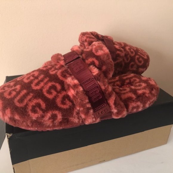 UGG  Fluff It Pop Logo Slide wool blend slipper. Size: 14 - Picture 5 of 9